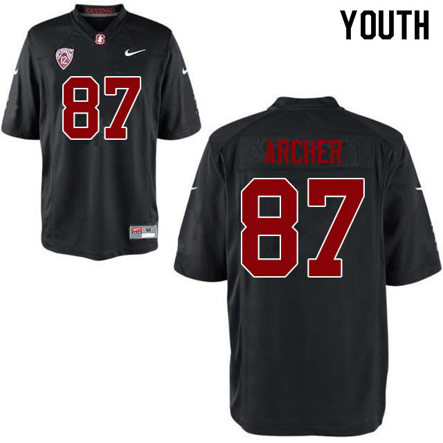 Youth #87 Bradley Archer Stanford Cardinal College Football Jerseys Sale-Black - Click Image to Close